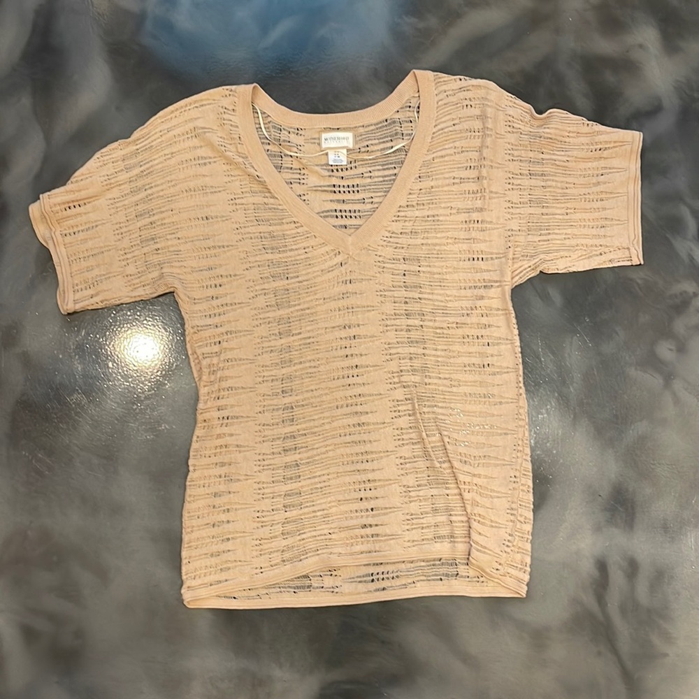 Motherhood Maternity lightweight sweater blouse in beige size small